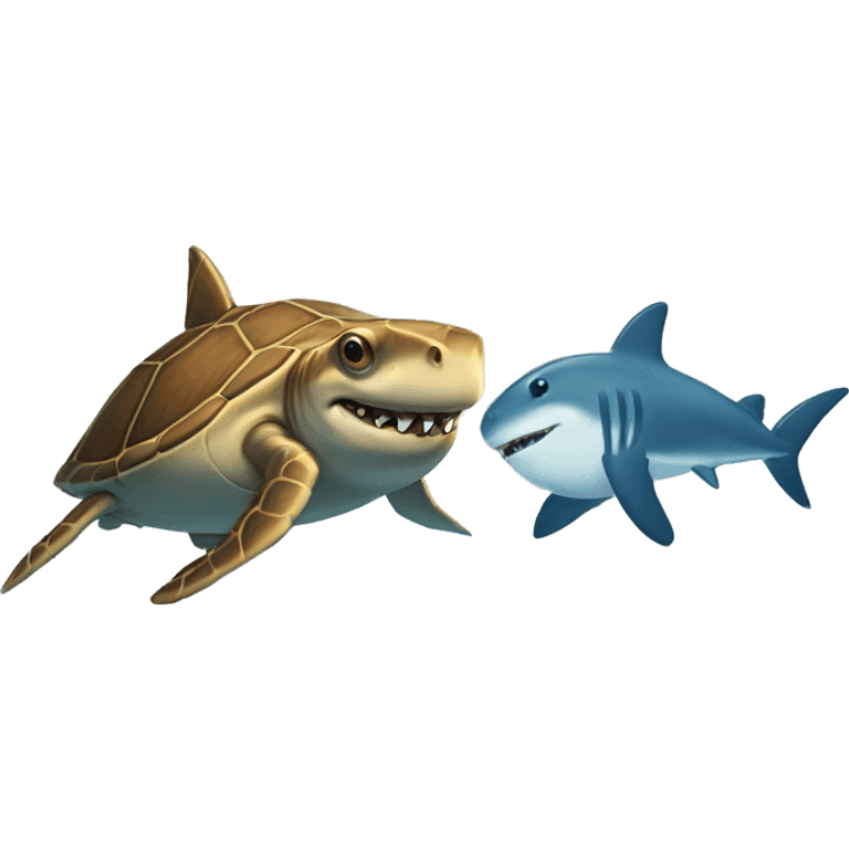 Shark and a turtle  emoji