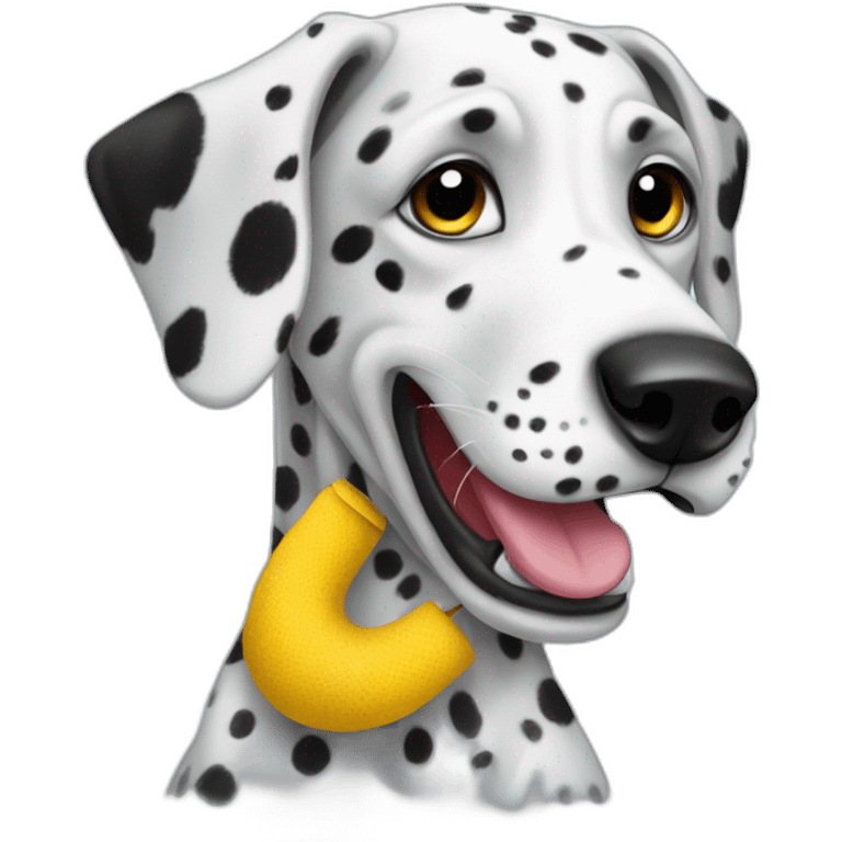 Dalmatian biting a sock emoji