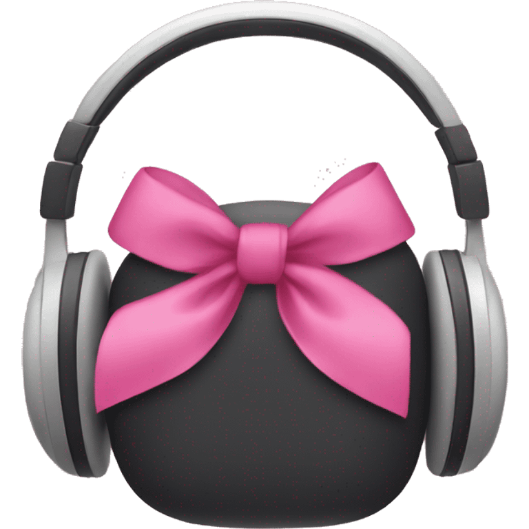 headphones with pink bows on them emoji