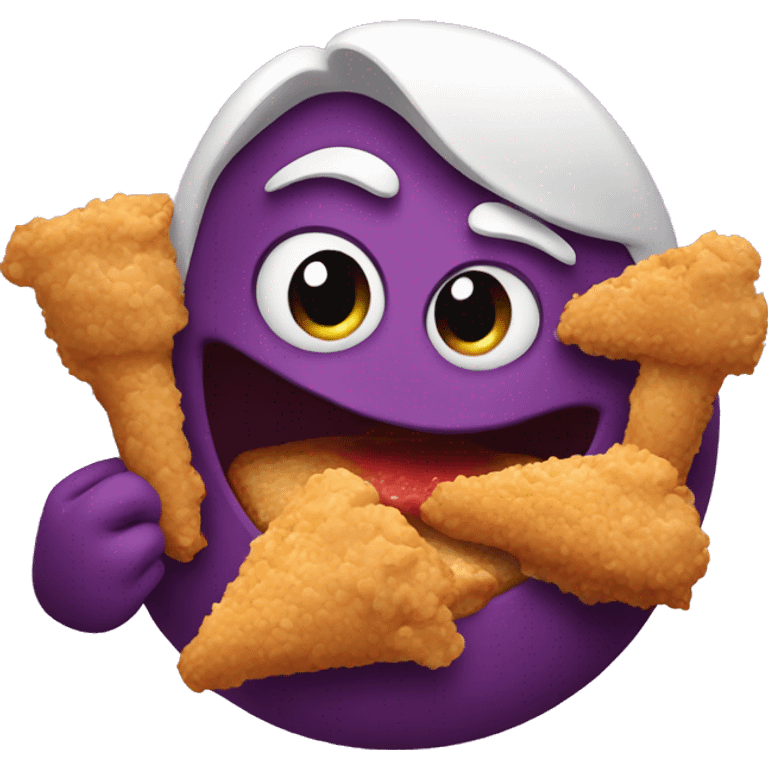 Grimace eating fried chicken emoji