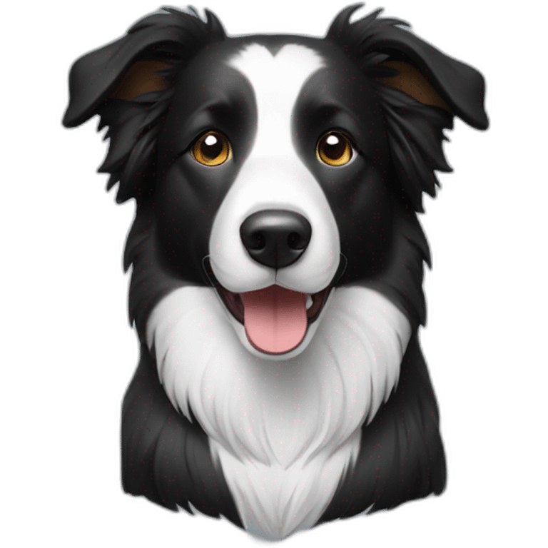 meditating black border collie dog emoji