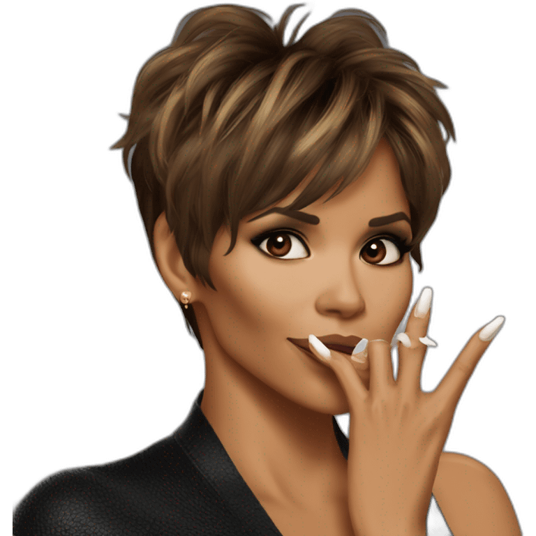 Halle berry seductive blowing kiss emoji