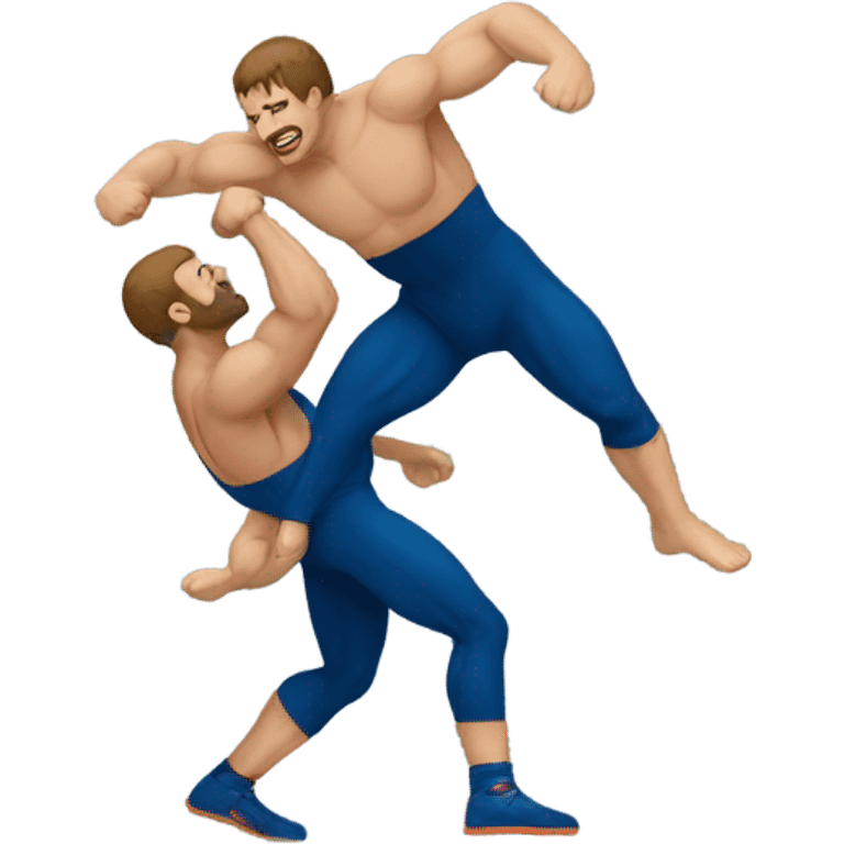 2 men wrestling  emoji