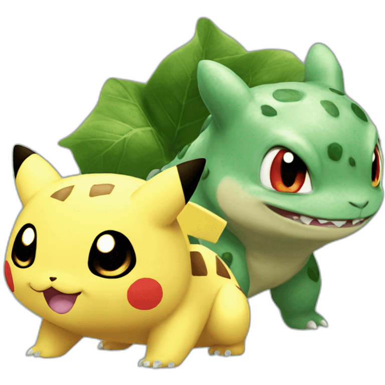 bulbasaur as Pikachu and bulbasaur emoji