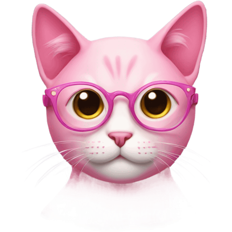 pink cat with star glasses emoji