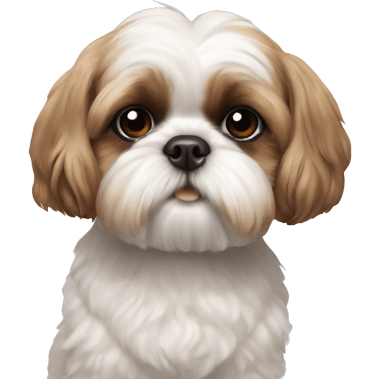 Shih tzu sitting next to Devon Rex  emoji