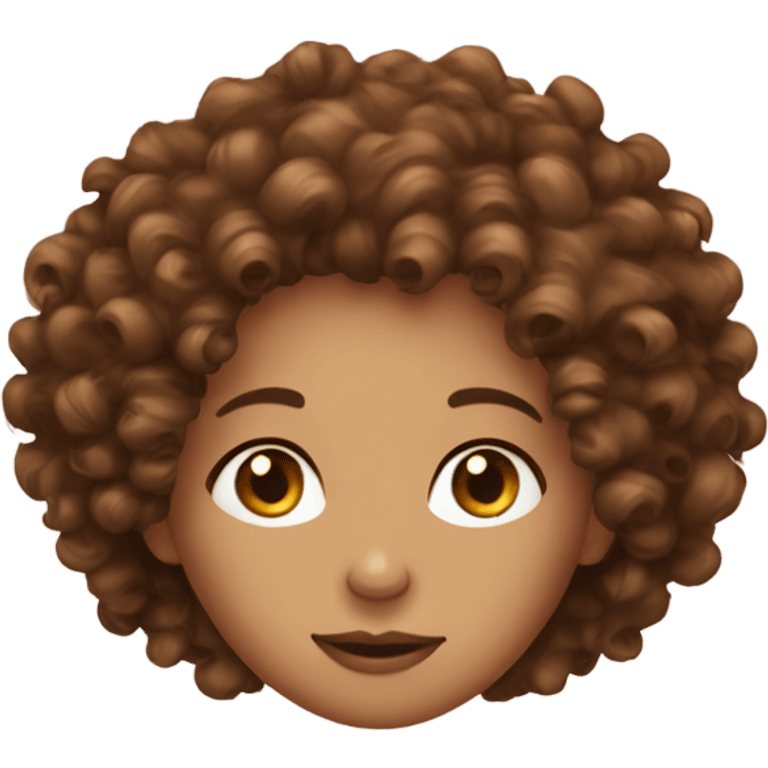 Curly girl with both eyes and hairs brown emoji