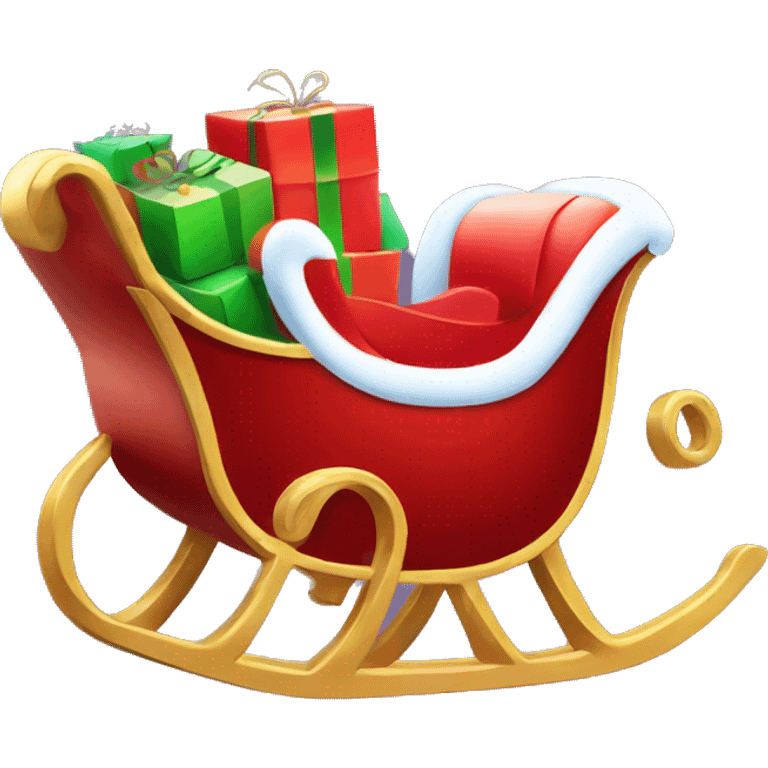 Santa's sleigh 2D with presents in the back emoji