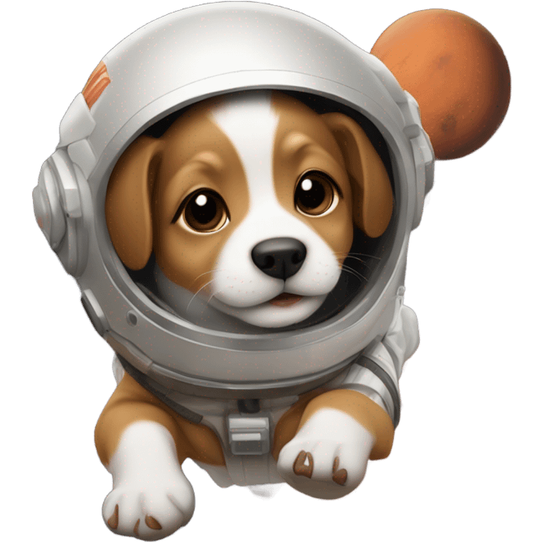 generate a puppy flying on mars emoji