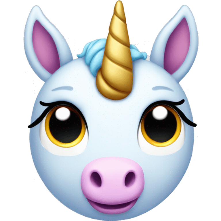 Unicornio con corazón en el ojo emoji