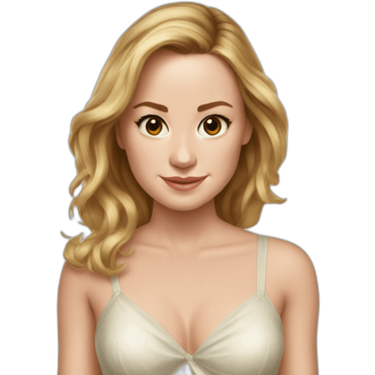 Brie Larson without wearing dress standing emoji