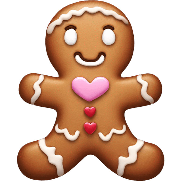 pastel gingerbread man with heart emoji