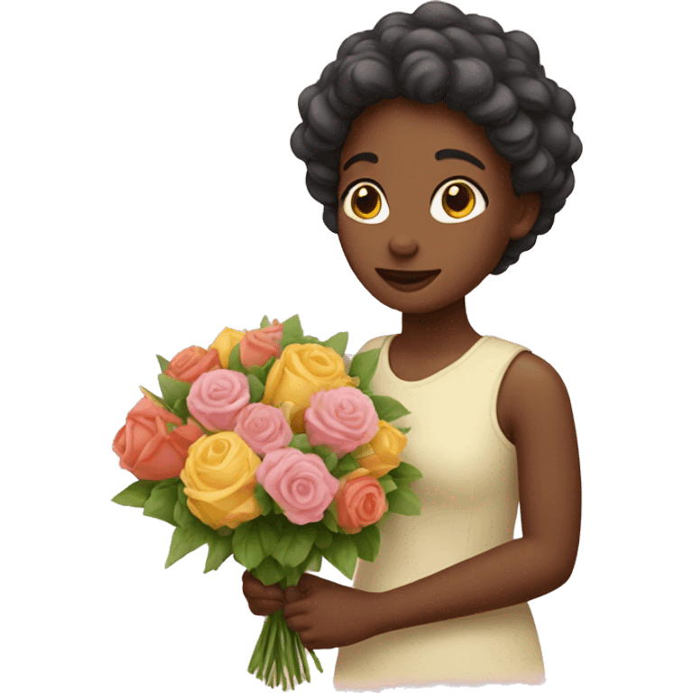 Girl with bouquet  emoji