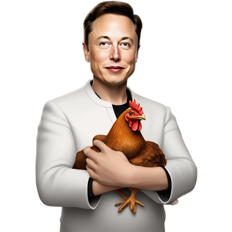 Elon musk holding a chicken  emoji