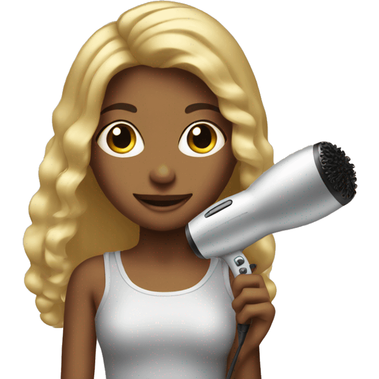 girl with hair dryer emoji