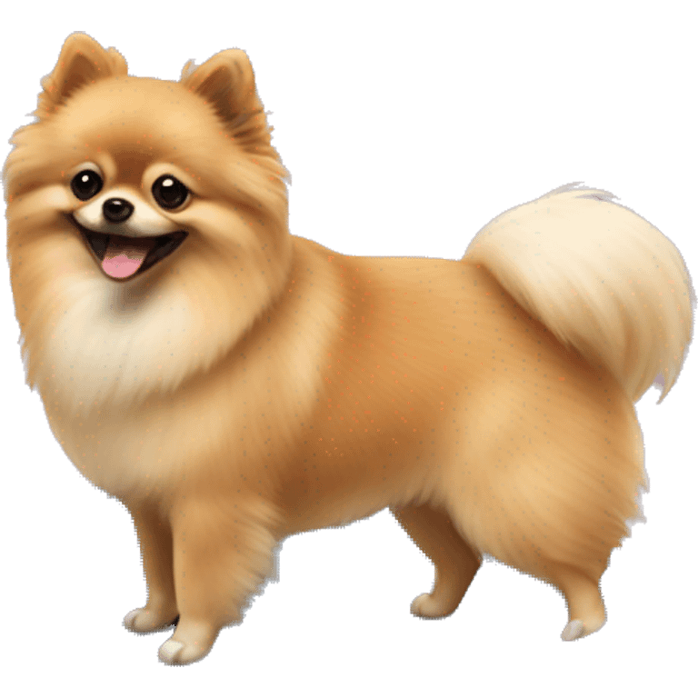 Pomeranian on a trampoline emoji