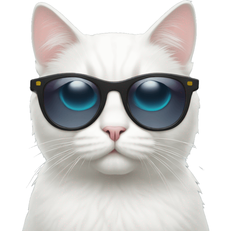 serious white cat with sunglasses emoji