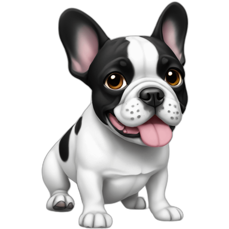 French-bulldog-Black and white emoji