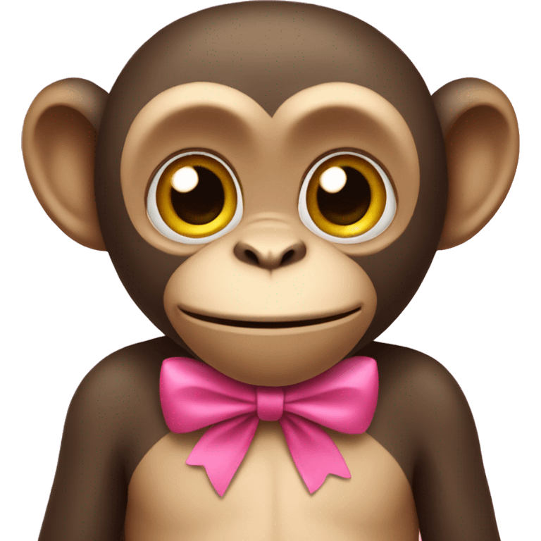 A monkey with a pink bow emoji