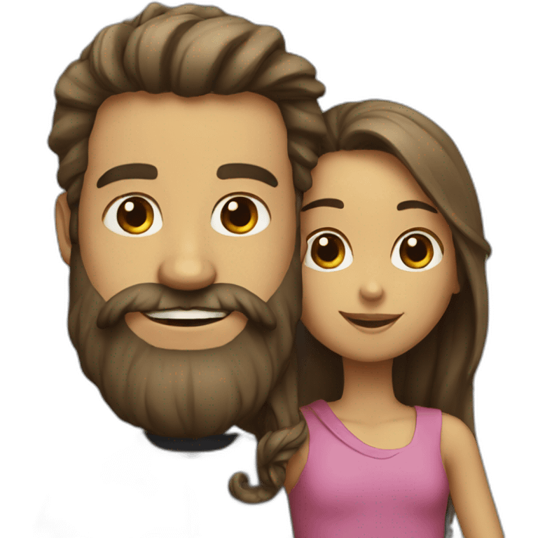 man with beard with girl emoji