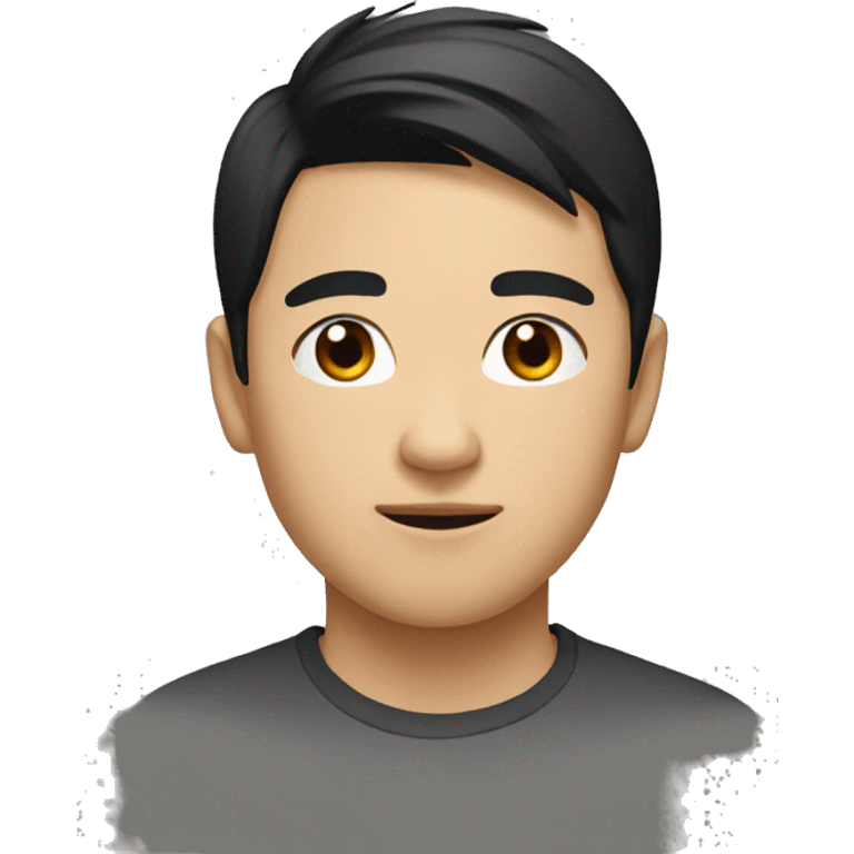 A  young  Asian  man  with  black  hair. emoji