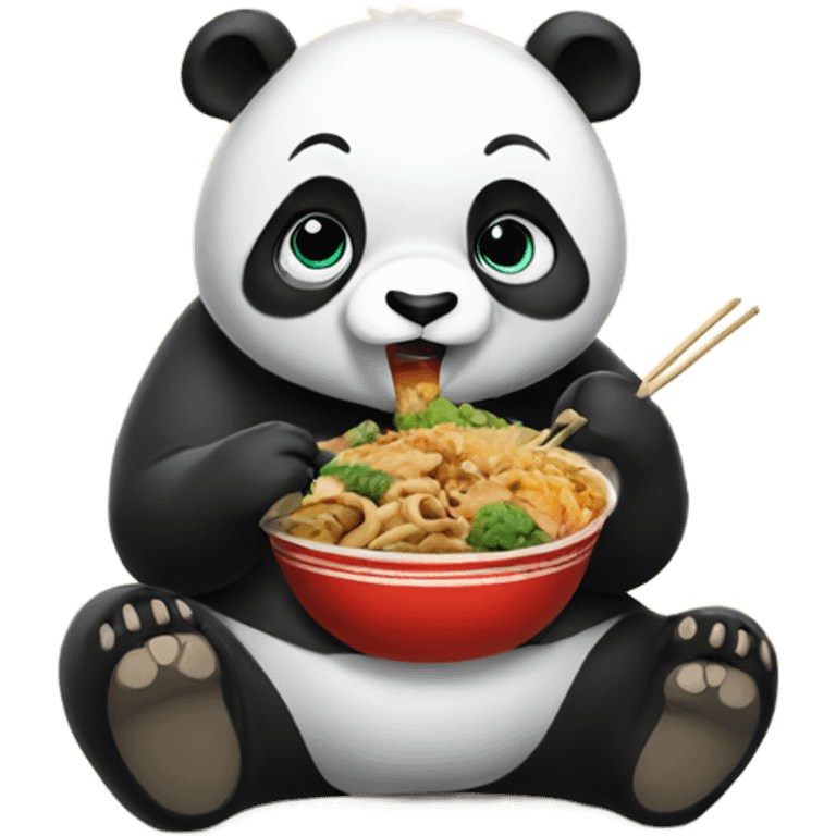 Panda eating Chinese food emoji