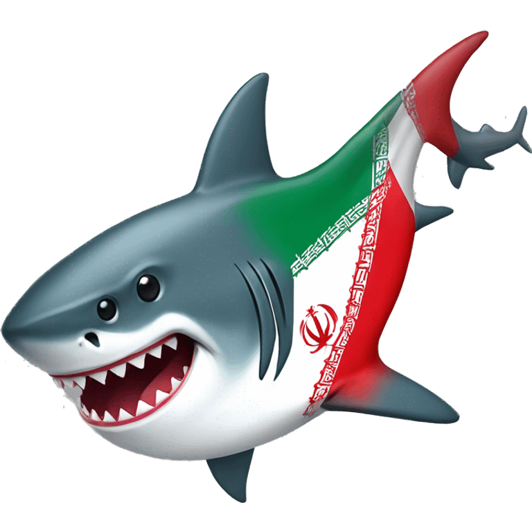 a shark with an iranian flag  emoji