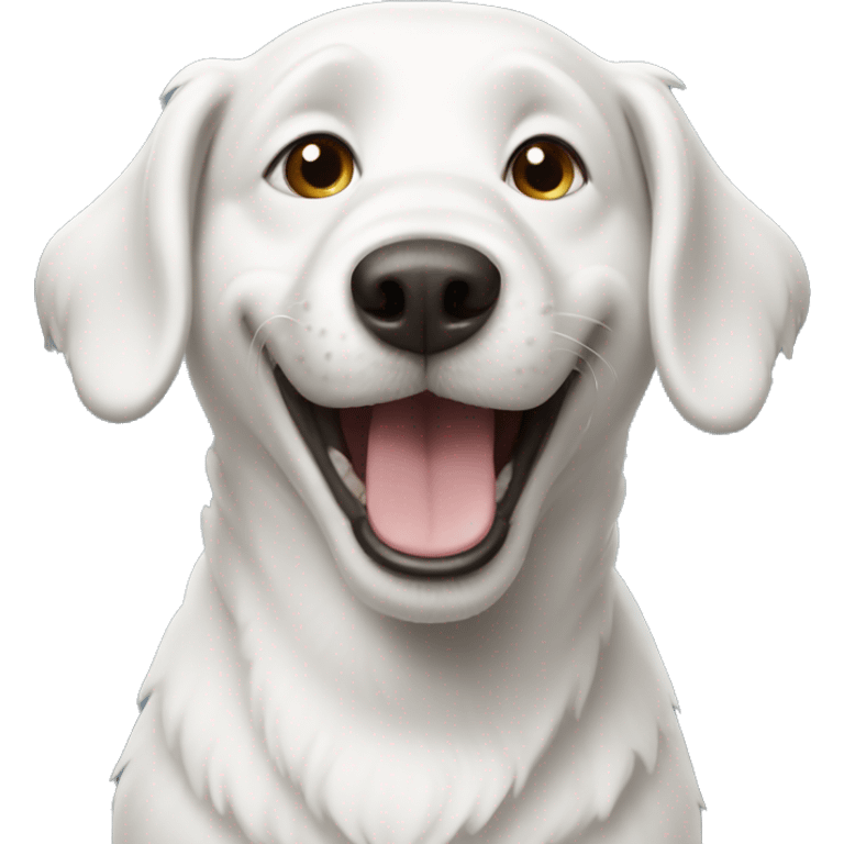 smiling white dog  emoji