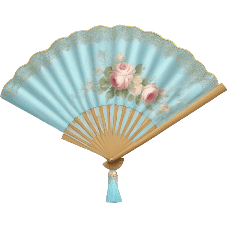 rococo hand fan Sky bleu  emoji