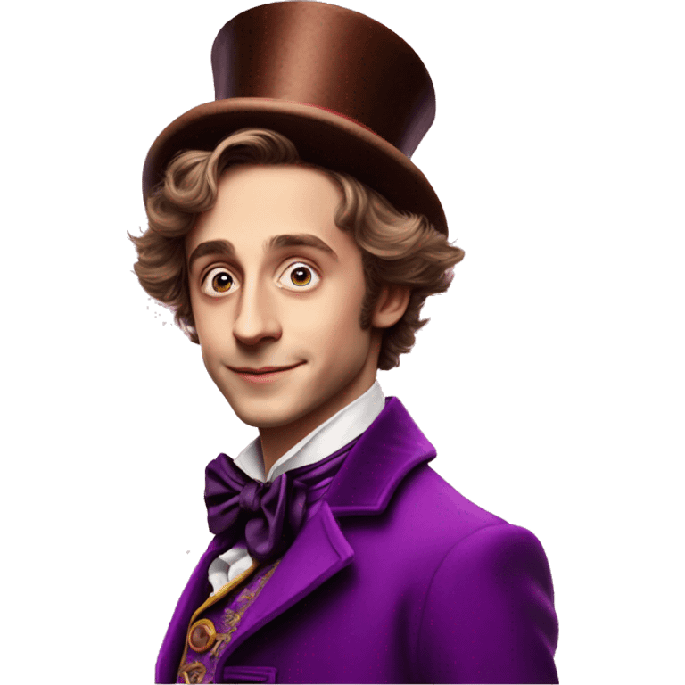 timothee chamalet as willy wonka emoji