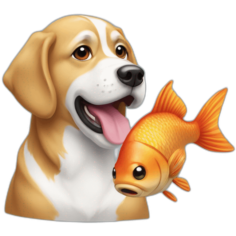 Chien sur un poisson emoji