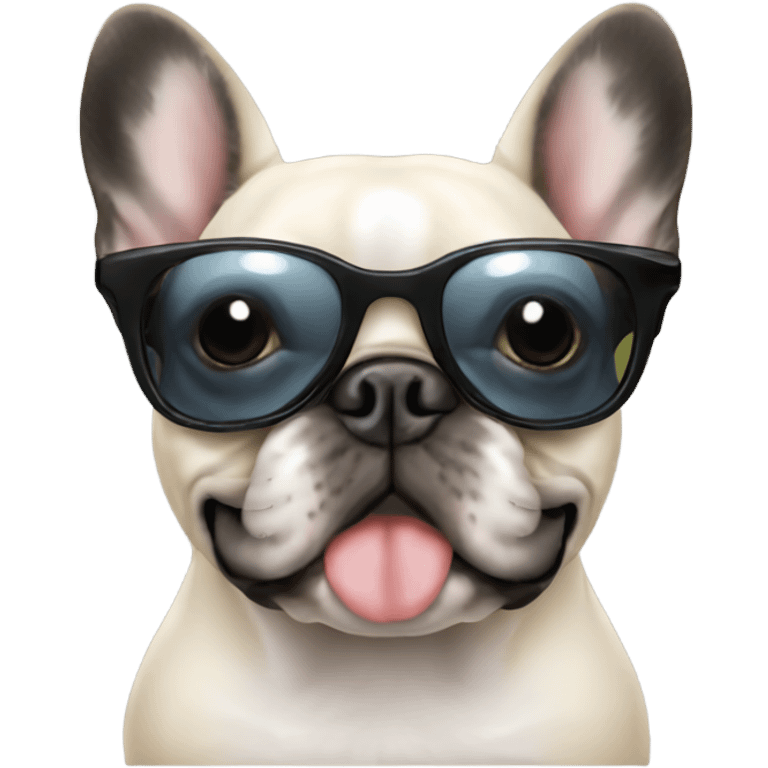 French bulldog using sunglasses  emoji