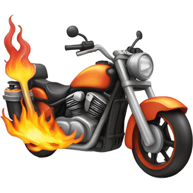 Motorcycle with a flamethrower  emoji