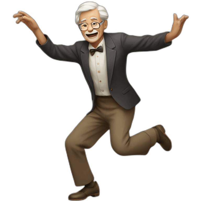 An old man dancing emoji