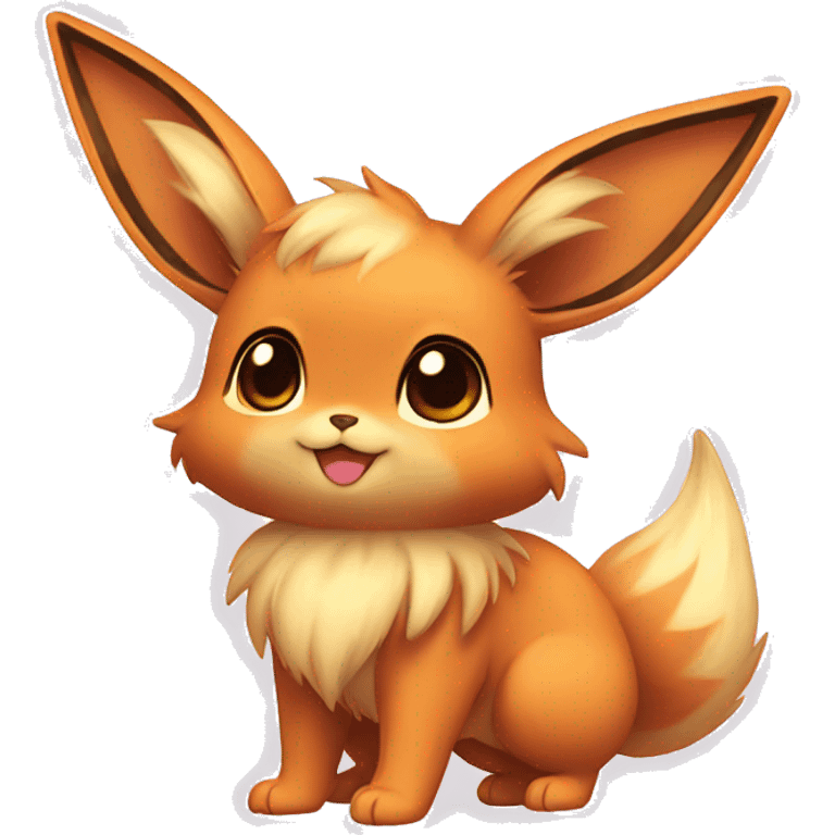 Kawaii Shiny Pastel Orangs Eevee Full Body emoji