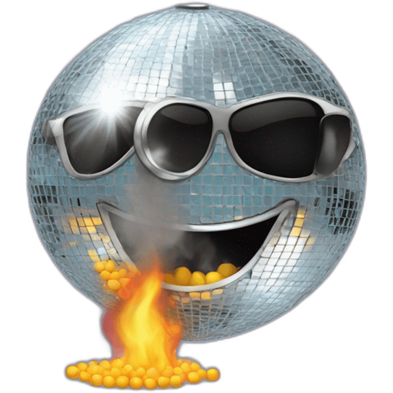 disco ball with fringe smoking a cigarette emoji