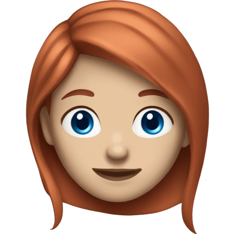 A girl with red hair smiling blue eyes skin color pale emoji