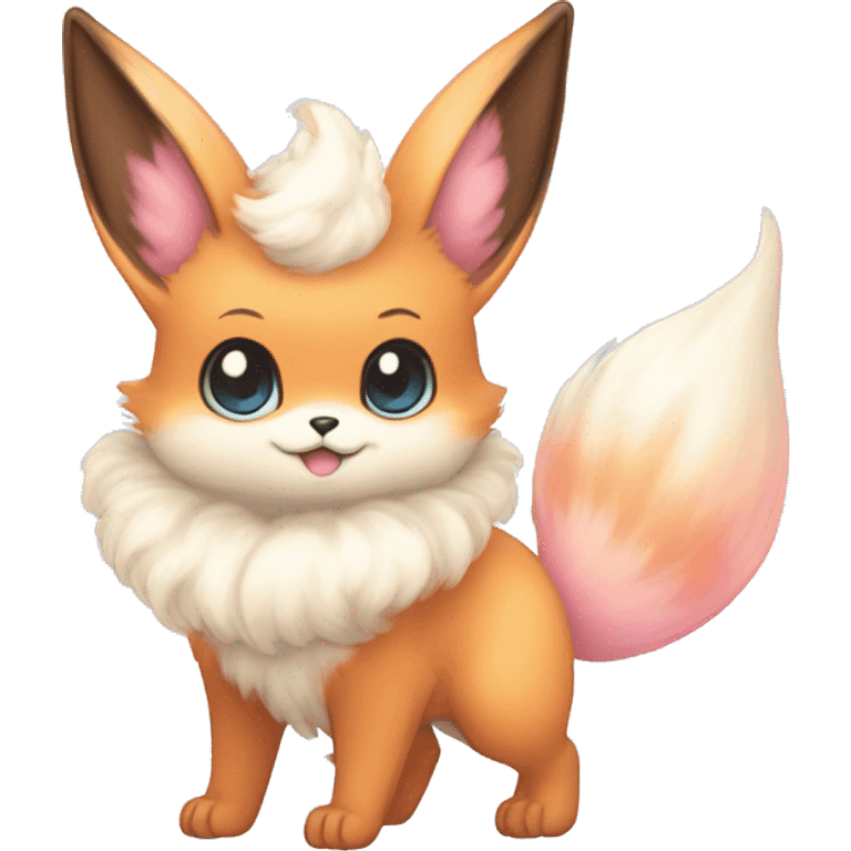 Kawaii Pastel Cotton-Candy-Colored Eeveelution-Cute-fox-Bunny-Pokémon-fusion emoji