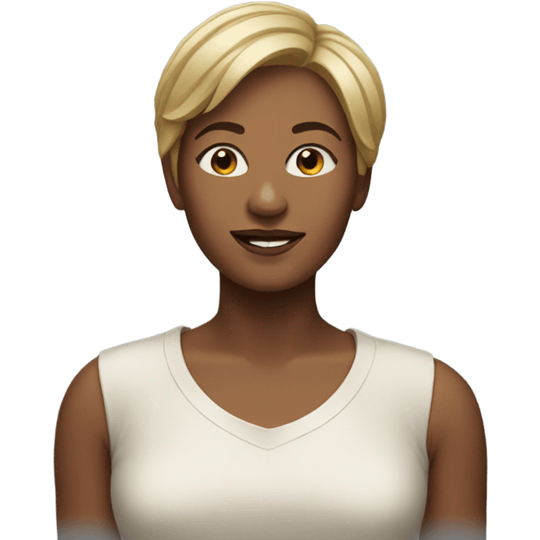 realistic portrait of woman with short hair emoji