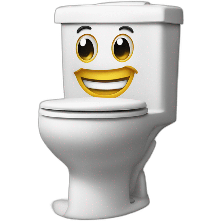 skibidi toilet with head and big grin emoji