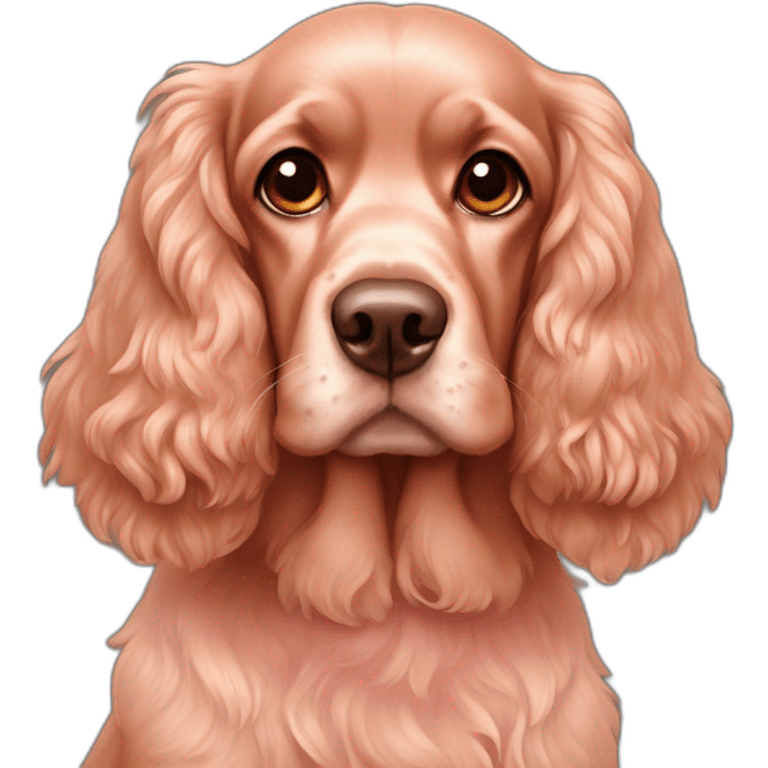 Pink cocker spaniel with brown eyes  emoji