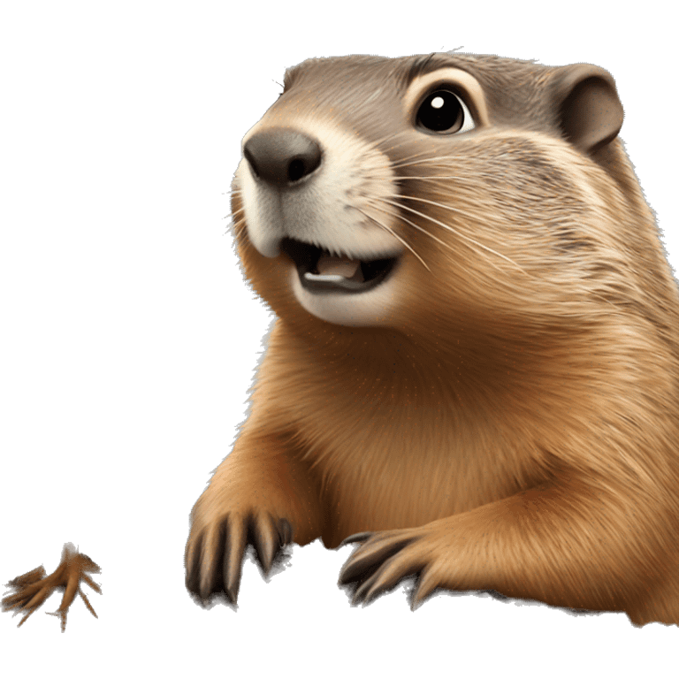 Groundhog Who studies the root emoji