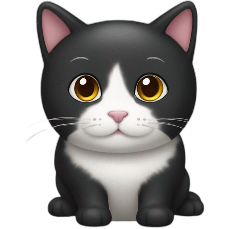 black soft mochi cat emoji