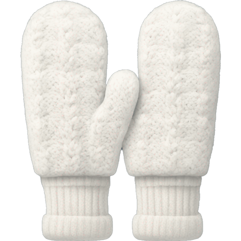 pair of white cozy mittens  emoji