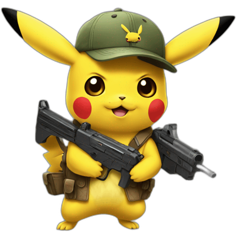 Pikachu with guns emoji