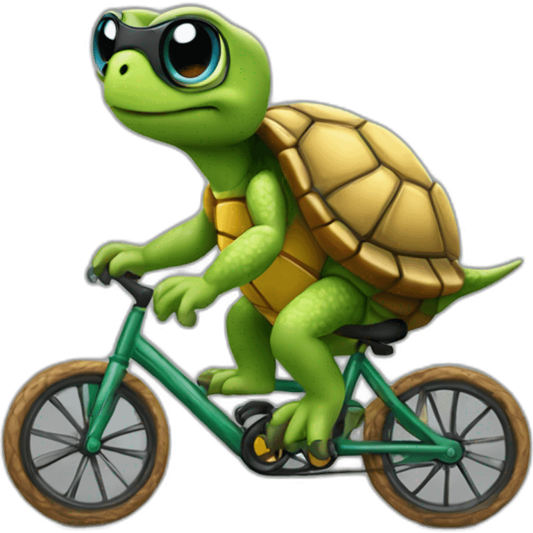 Tortue sur vélo emoji