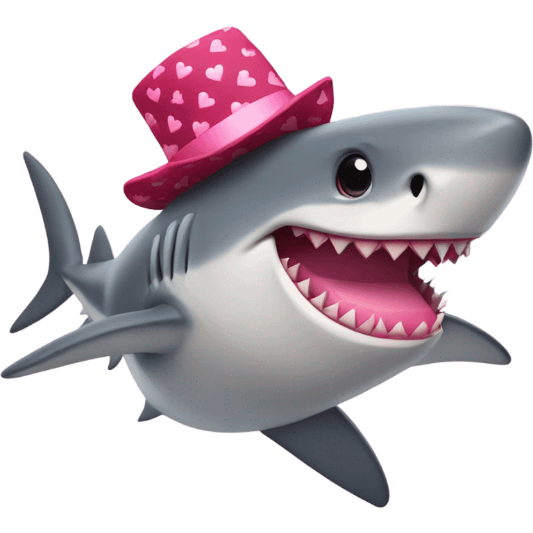 shark wearing a valentines outfit emoji