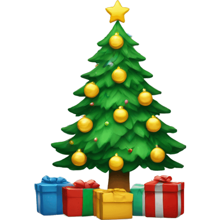 Christmas tree with presents  emoji