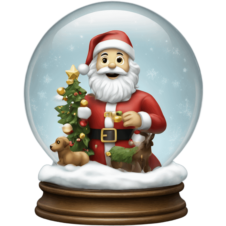 Realistic Victorian Christmas santa snowglobe  emoji