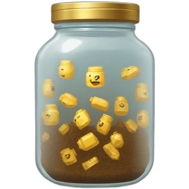 8-bit jar with gold emoji